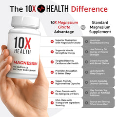 10x Health capsules pour demonstrating easy swallowing and convenient use.