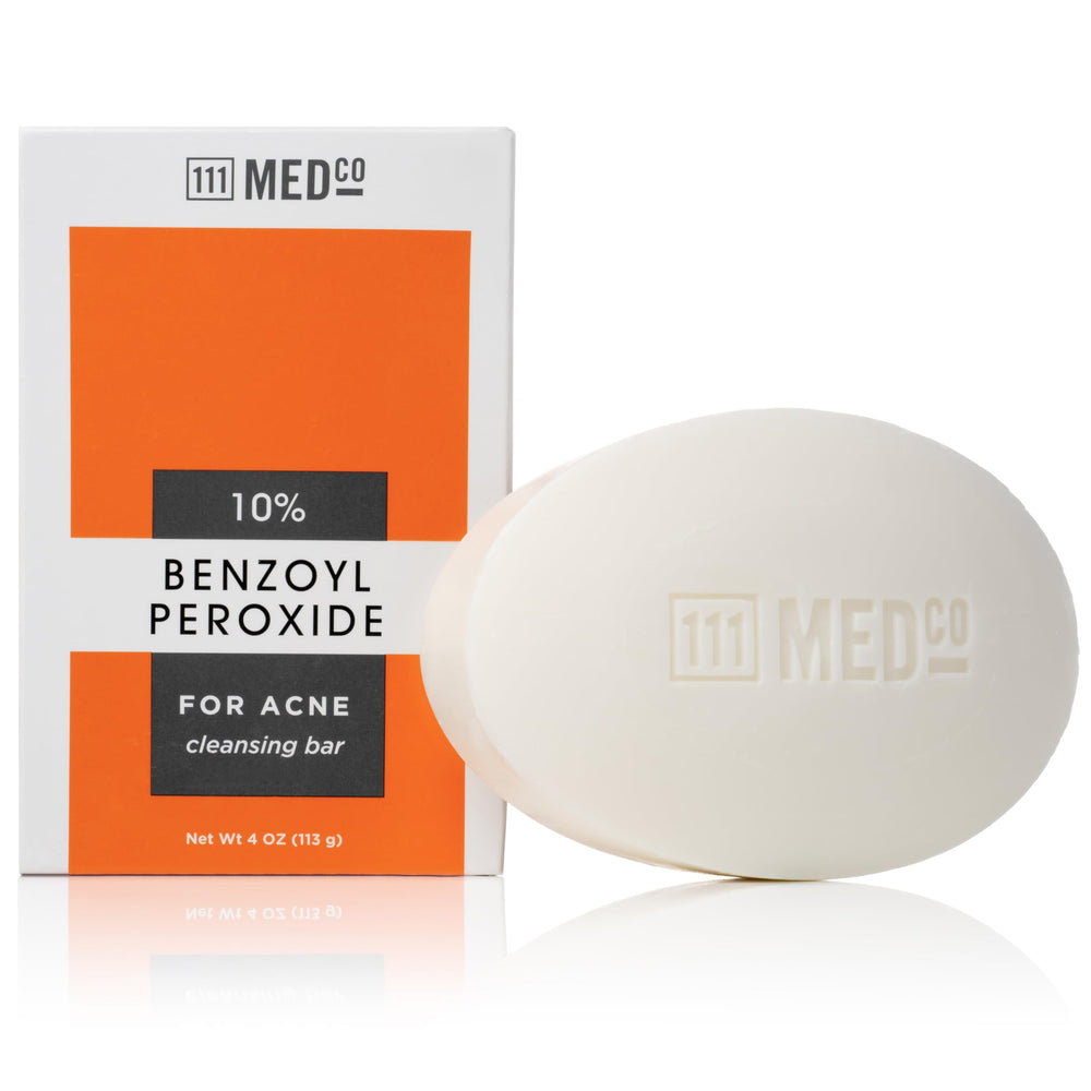 111MedCo 10% benzoyl peroxide bar for face and body cleansing.