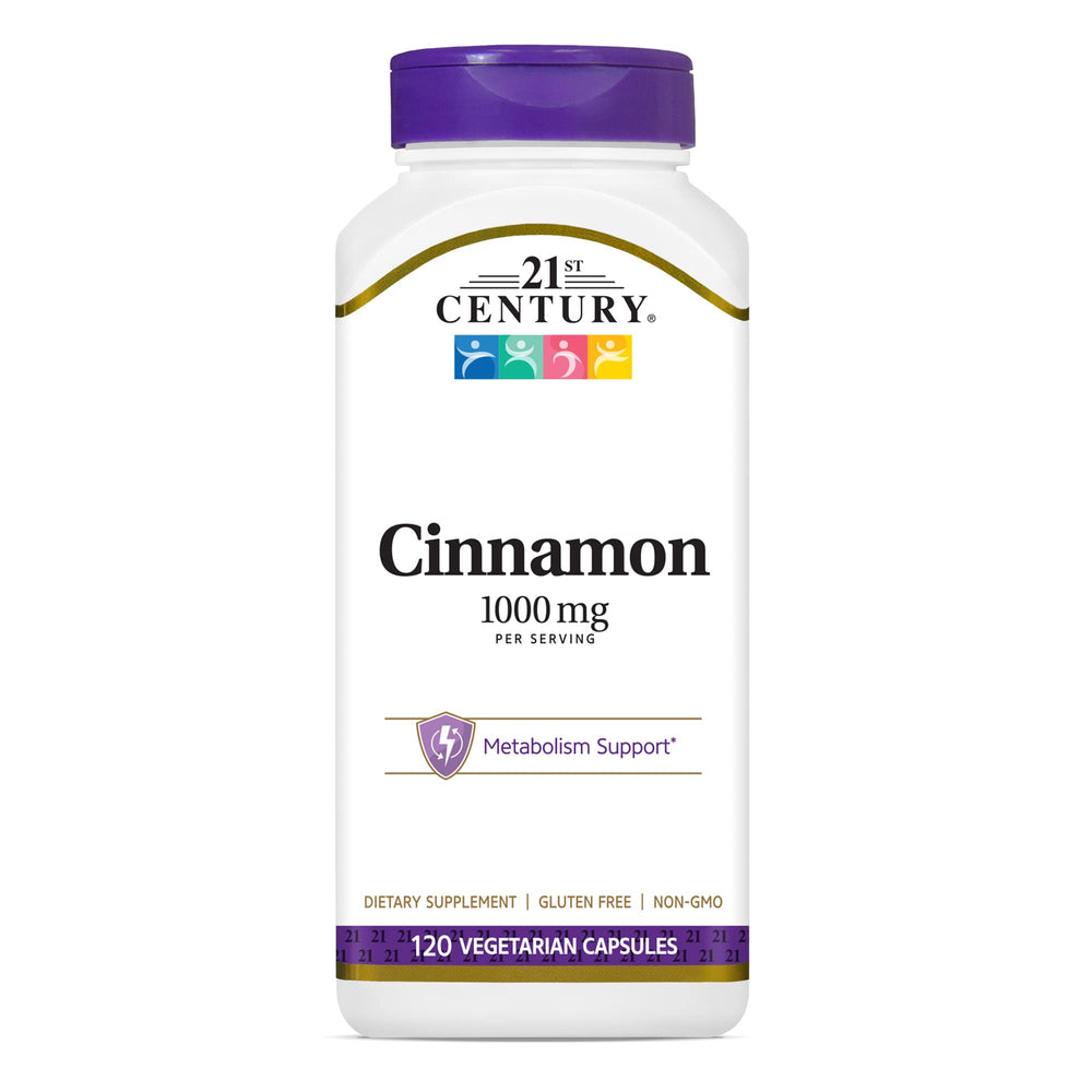 21st Century Cinnamon 1000 mg capsules bottle front for daily wellness
