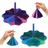 2Pcs 3D Printed Expanded Sensory Fidget Star in blue-purple swirl for on-desk stress relief.