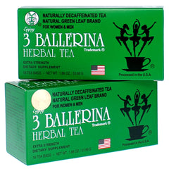 3 Ballerina Diet Tea Extra Strength box ready for digestive-friendly, caffeine-free use.