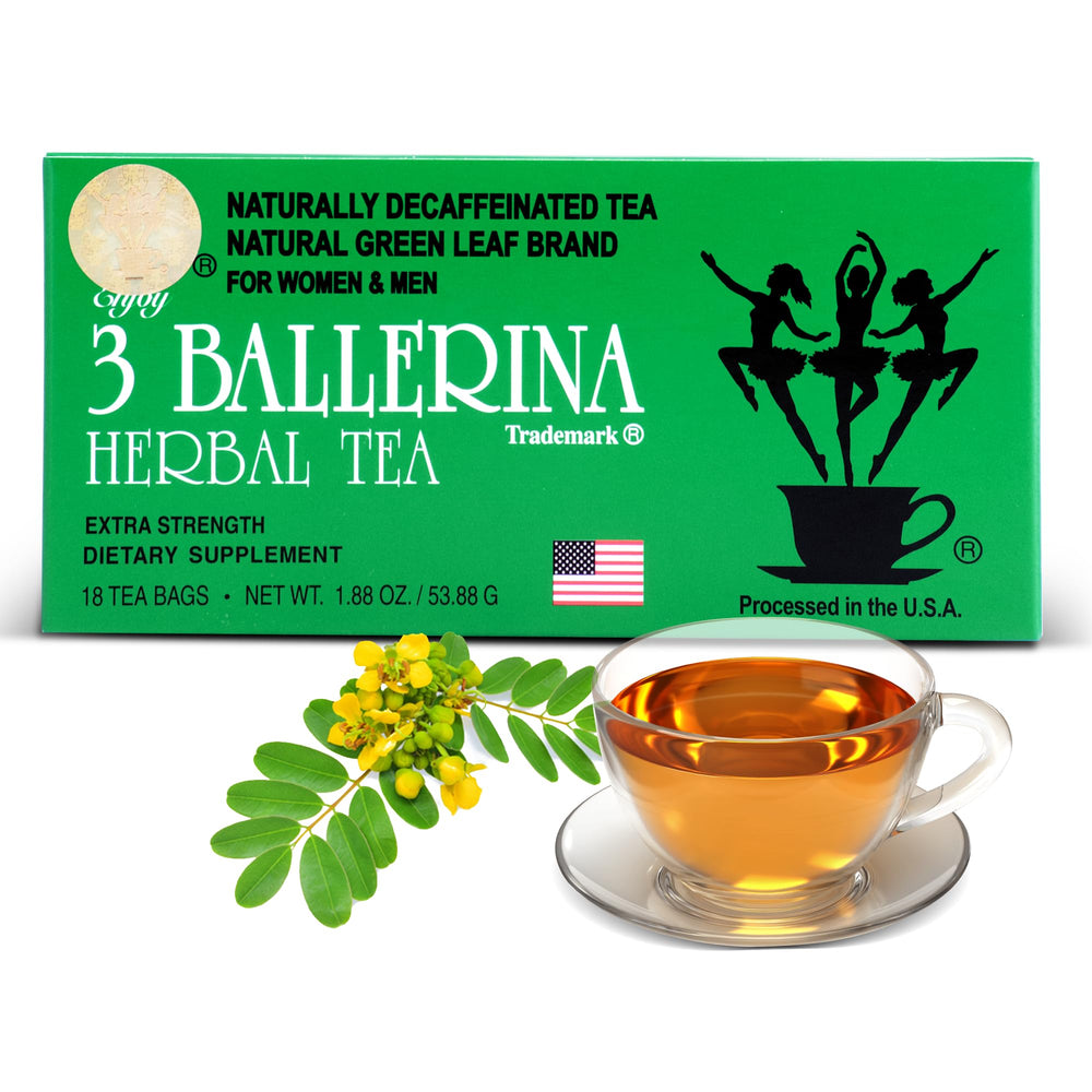 3 Ballerina Dieters' Tea front packaging shows premium natural herbs blend.