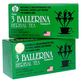 3 Ballerina Tea Extra Strength tea bags in pack, caffeine-free option for daily rituals.