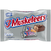 3 Musketeers Fun Size bag packaging, ideal for sharing at gatherings and on-the-go