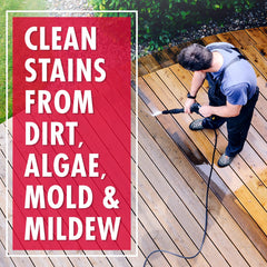 30 SECONDS Outdoor Cleaner on canvas and plastic surfaces.