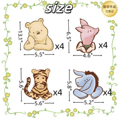 32 SPIRITS Winnie centerpieces feature four vintage Pooh patterns.