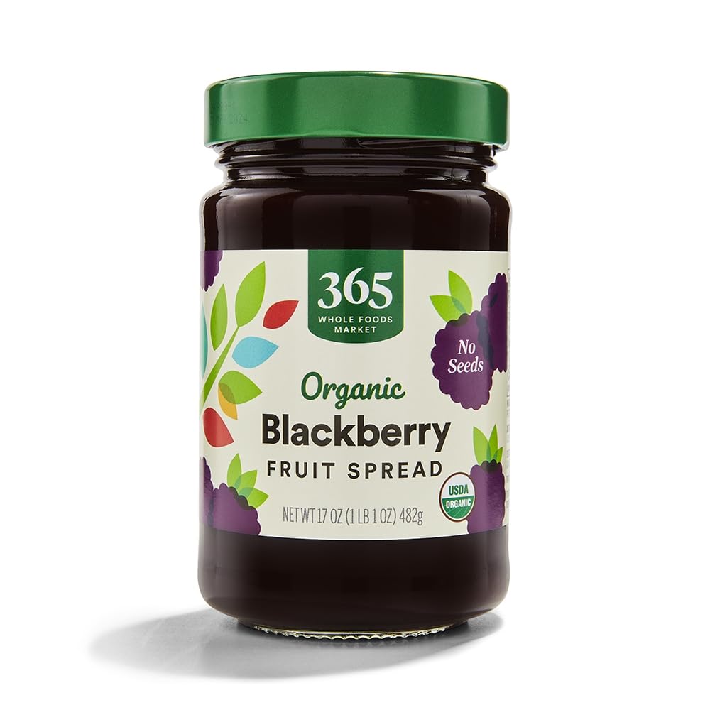 365 by Whole Foods Market Organic Blackberry Conserve jar on a shelf