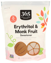 365 by Whole Foods Market erythritol and monk fruit bottle for zero-calorie sweetness.