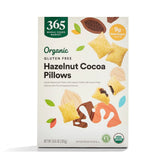 365 by Whole Foods hazelnut cocoa pillows box front with gluten-free crunch