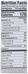 Open resealable bag of 365 almonds preserving freshness for later use