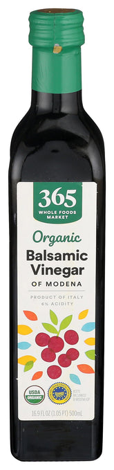 365 by Whole Foods Market organic balsamic Modena bottle for rich dressings.