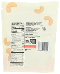 365 by Whole Foods Market organic dry roasted cashews 10-ounce bag open for quick snack.