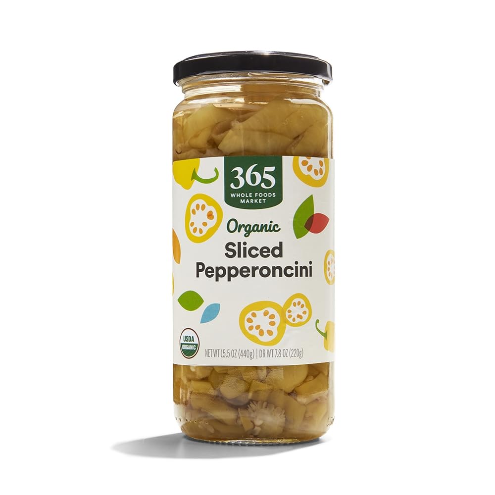 365 by Whole Foods Market organic golden pepperoncini sliced in brine for bright tang