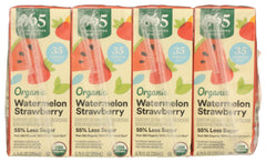 365 by Whole Foods Market organic juice label close-up, highlights ingredient standards.