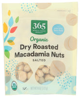 365 by Whole Foods Market Organic Macadamia Nuts 8 oz pack, premium snacking ready.