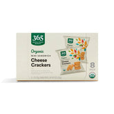 365 by Whole Foods Market organic mini cheddar cheese crackers front view, ideal for lunchboxes.