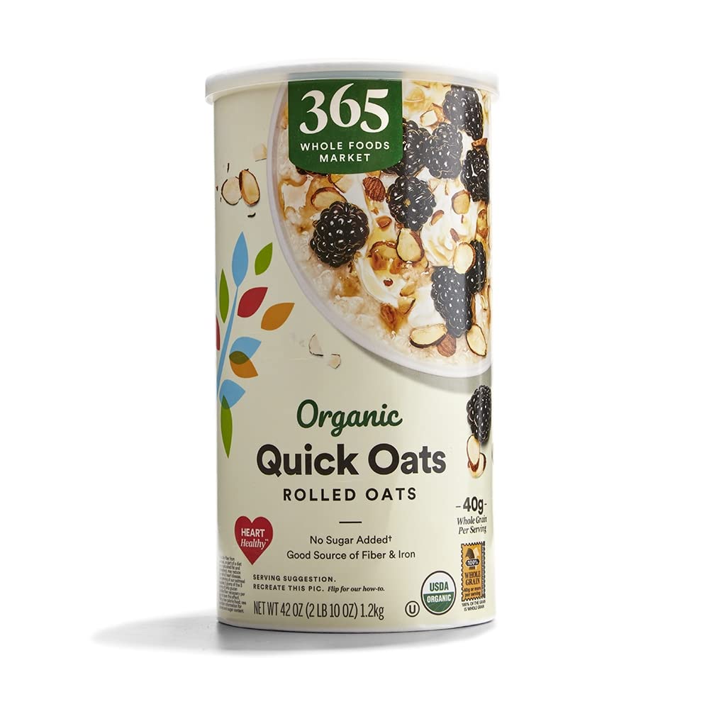 365 by Whole Foods Market Organic Quick Oats 42-ounce package for pantry staple