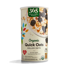 365 by Whole Foods Market Organic Quick Oats 42-ounce package for pantry staple