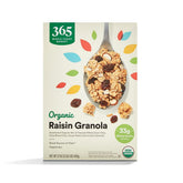 365 by Whole Foods Market Organic Raisin Granola bowl with yogurt for a crunchy chewy texture