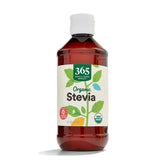365 by Whole Foods Market Organic Stevia Liquid Extract bottle pour for zero-calorie sweetness.