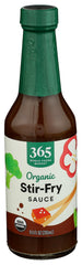 365 by Whole Foods Market organic stir-fry sauce bottle on a shelf for easy weeknight meals