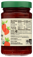 365 by Whole Foods Market Organic Strawberry Fruit Spread ingredients close-up highlighting natural pectin.