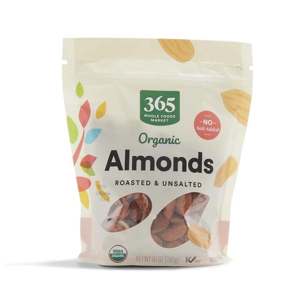 365 by Whole Foods Market roasted almonds in a bowl for on-the-go snacking