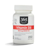 365 by Whole Foods Vitamin D3 softgels bottle front view for immune support.