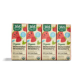 365 by Whole Foods Market watermelon-strawberry juice box front view for easy lunchbox packing.
