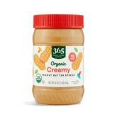 365 by Whole Foods Market creamy peanut butter jar with no stir for easy spreading