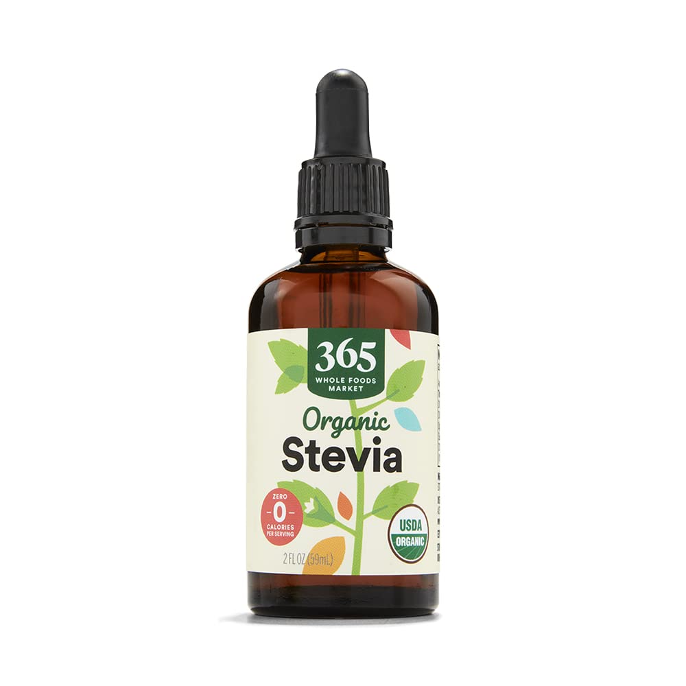 365 by Whole Foods Market stevia liquid bottle pour, zero-calorie sweetener for kitchen use