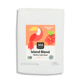 365 Island Blend coffee bag on counter, ideal for everyday drip coffee