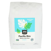 365 Pacific Rim whole bean coffee bag for a rich, balanced brew.