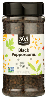 365 by Whole Foods Market whole black peppercorns in a jar for fresh flavor.