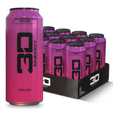 3D Energy Watermelon Grape can front showing sugar-free formula for clean energy