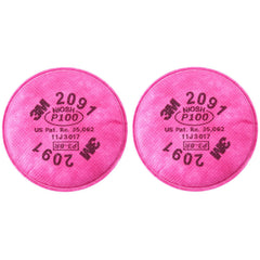 Three-pair pack of 3M 2091 P100 filters for versatile protection.