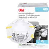 3M 8210 respirator front view shows lightweight N95 protection for dusty tasks.