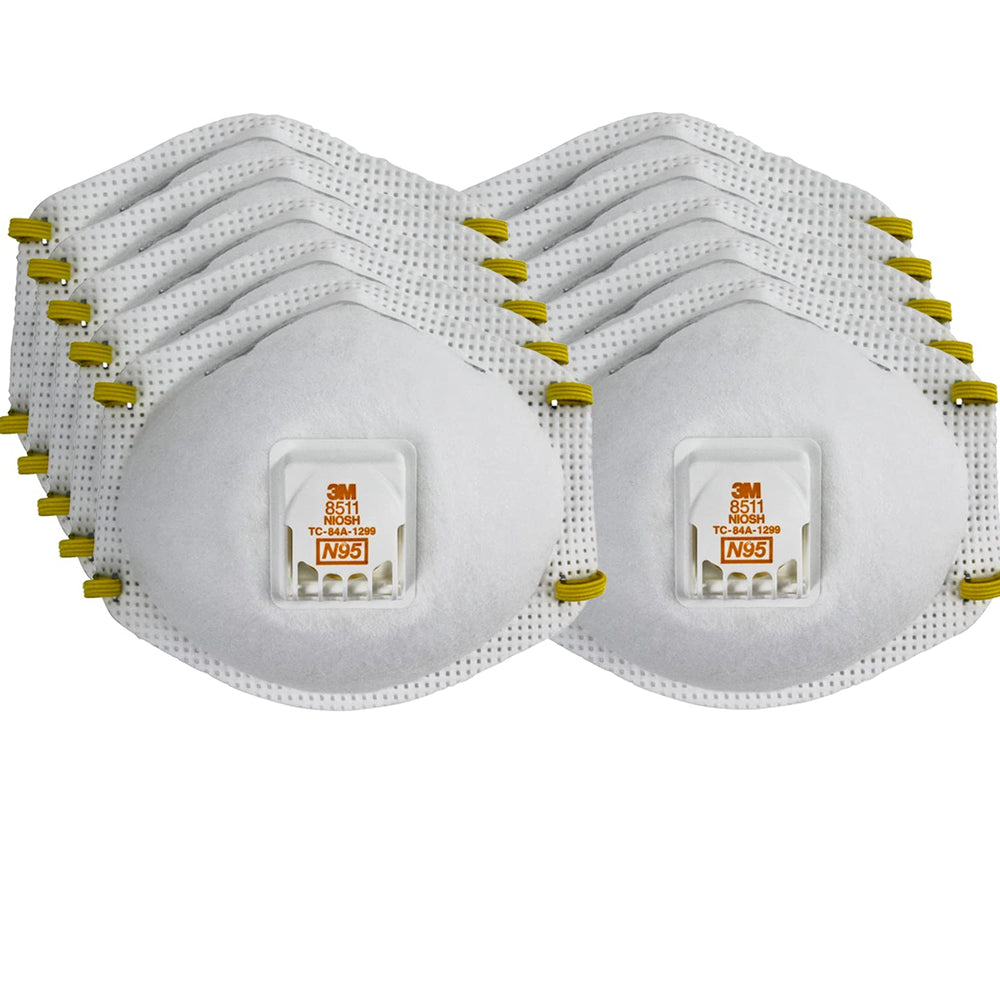 3M 8511 respirator front view showing comfortable fit for dusty environments