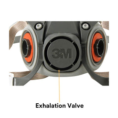 3M respirator disassembled to show replaceable cartridges and reusable design