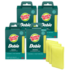 3M Scotch-Brite Dobie all-purpose pad pack front view for versatile surface cleaning.