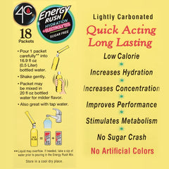 4C Energy Rush Stix lemonade dissolving in water during workouts for flavorful hydration.
