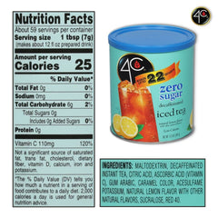 4C Light powdered drink mix iced tea pitcher for large gatherings and cooling thirst.