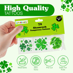 4E's Novelty pre-cut shamrock tattoos ready for classroom handouts
