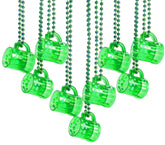4E's Novelty St Patrick's Day shot glasses bead necklace set for 12, perfect party favors.