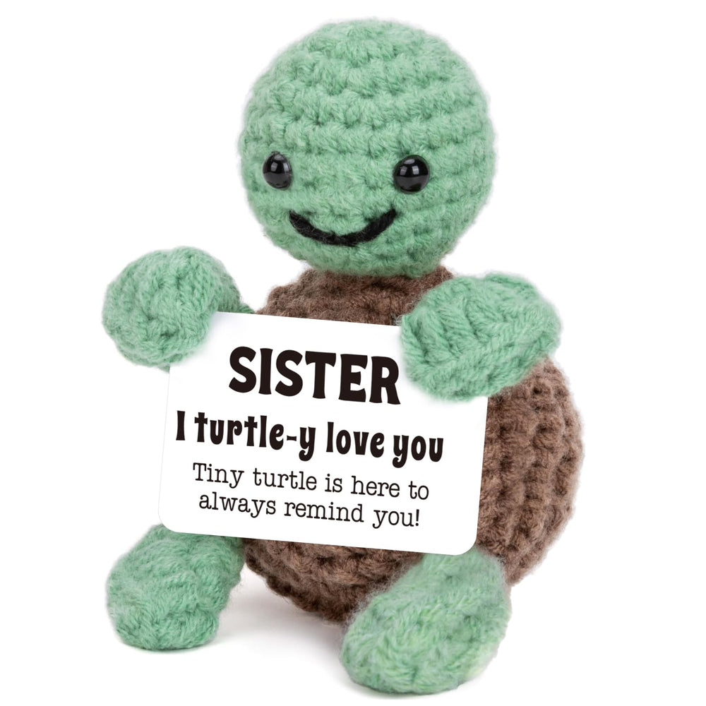 4THFARMES mini funny turtle close-up shows soft yarn texture for cozy gifting