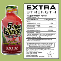 5-hour ENERGY Watermelon shot being poured for a quick caffeine boost.