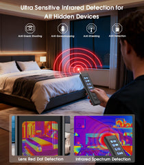 6monk AI Hidden Camera Detector detection display shows AI indicators for quick sweeps.