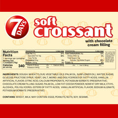 7 Days chocolate croissant on a breakfast plate with coffee