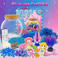 7july mermaid terrarium kit remote control adds convenient, customizable lighting options