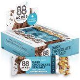 88 Acres dark chocolate sea salt bar on the go provides dairy-free energy